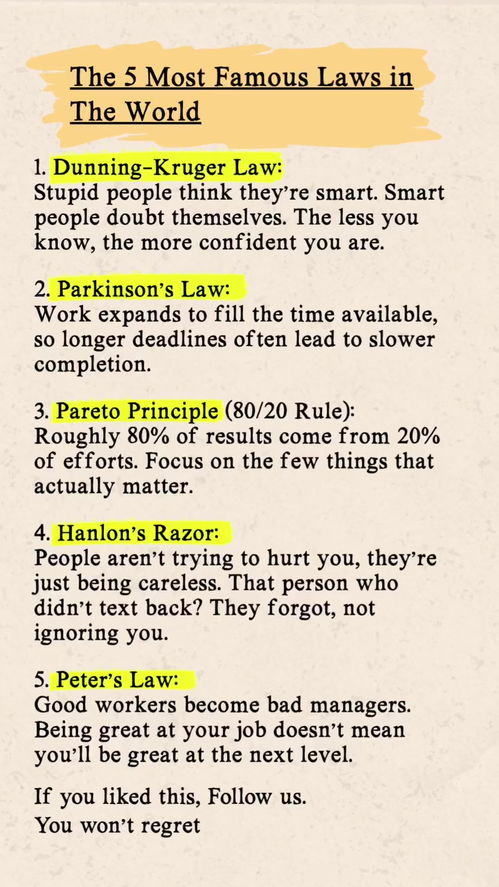 The 5 Most Famous Laws: Uncomfortable Truths About Life