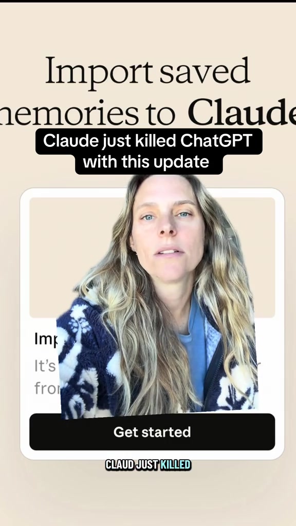 ChatGPTs biggest moat just disappeared Claude built a literal breakup tool two minutes and every memory every preference every piece of context transfers over Better AI No war contracts Save this follow for more AI tips without the overwhelm Drop CLAUDEMASTERCLASS below to come to my March Claude masterclass AITools AIforBusiness techtok ClaudeAI learnai
