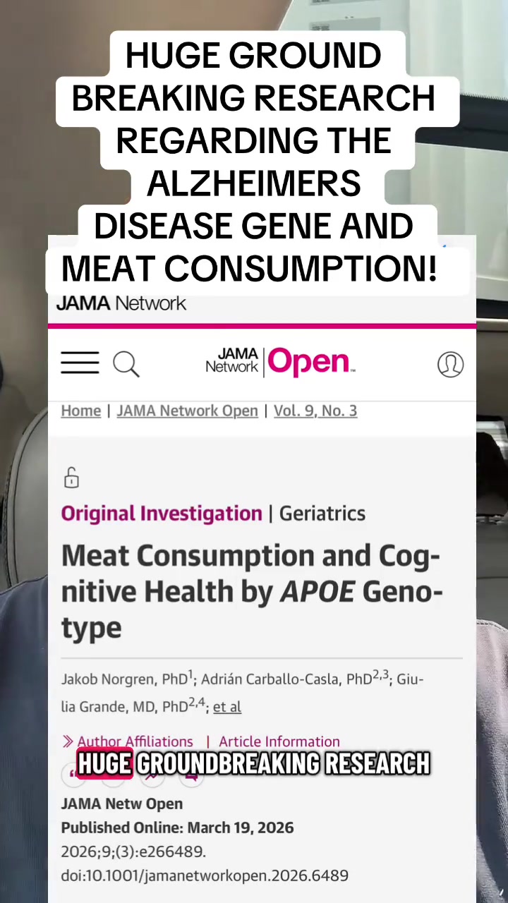 HUGE GROUND BREAKING RESEARCH REGARDING THE ALZHEIMERS DISEASE GENE AND MEAT CONSUMPTION genetics alzheimersawareness alzheimer carnivore fyp