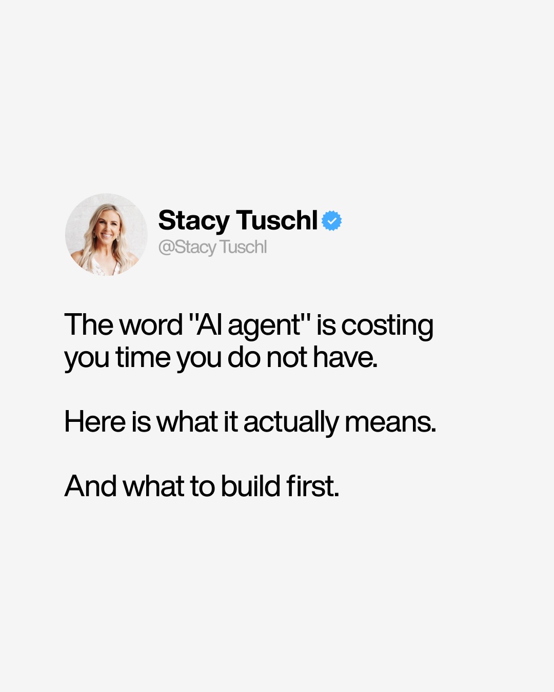 “AI agents” are not what you think they are.
And that confusion is costing you time.

Most of what people call an agent is just a workflow with one smart decision inside it.

Not magic.
Not complicated.
Just undocumented.

That’s why most builds fail. Not the tool. The missing process.

You are not behind.
You are one documented process away from your first working system.

Write it down this week.
The build comes after.

Comment “BSA” and I’ll send you the Business Systems Audit so you can identify the first process to document and automate.