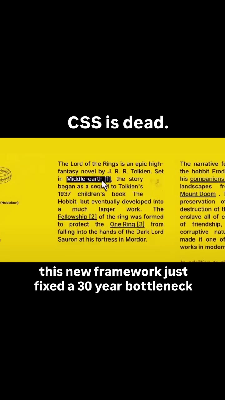 CSS is officially dead, and the man behind React is the reason. 💀💻
Cheng Lou (ex-React, Midjourney) just dropped a pure TypeScript text measurement algorithm that makes traditional CSS look like a relic from 1995.
We’re talking about insanely fluid UI with:
✅ Zero CSS.
✅ Zero DOM measurements.
✅ Zero Reflows.
Just a buttery-smooth, pixel-perfect text layout that flows around images and handles dynamic highlights in real-time. It’s not just a library; it’s a foundational shift in UI engineering that makes the web feel alive again. 🛡️✨
If you’re still fighting with z-index and flexbox while the world moves to pure TS engines, you’re playing the wrong game.
Follow & comment “DM” or Send me this reel and I will send you the repo link and some live demos to test it yourself! 🚀

#TypeScript #WebDevelopment #CreativeCoding #TheHalfStackGirl #FrontendArchitecture

Cheng Lou TypeScript algorithm, React UI engine, CSS-in-JS alternative, pixel-perfect text layout, high-performance frontend, frontend, fullstack, vibecoding, engineering, software engineering, TheHalfStackGirl tech analysis, Midjourney engineering, software system design.