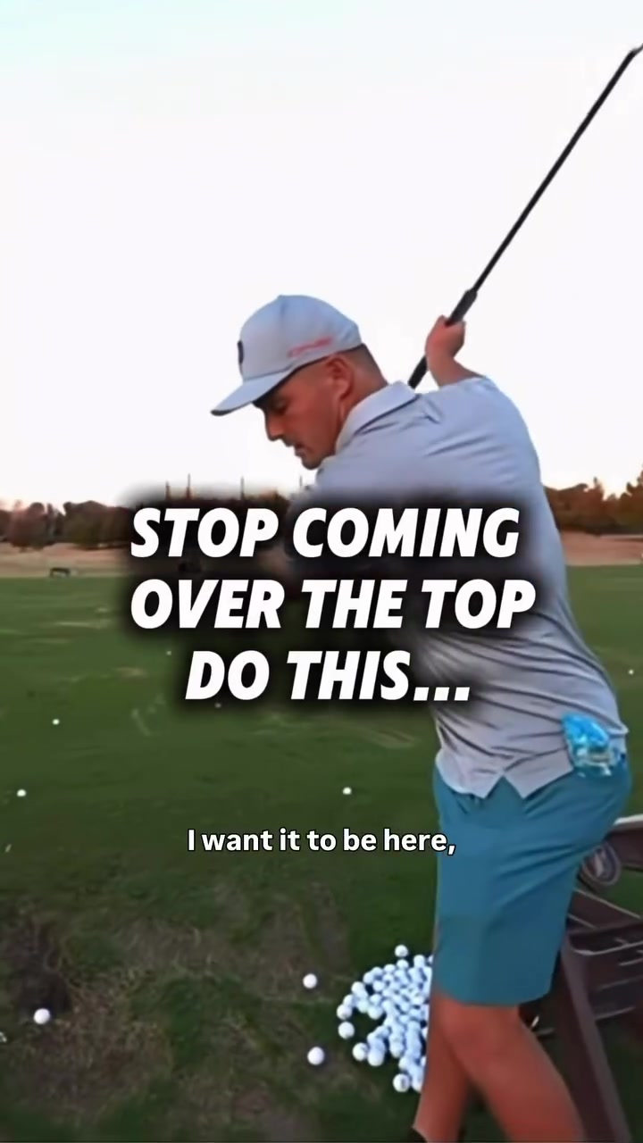 Most golfers come over the top because they start the downswing with their shoulders.

The pros don’t.

Watch Bryson DeChambeau, Sergio Garcia, and Justin Rose. They all “FEEL” like they drop their arms first while keeping their back to the target, which shallows the club.

Then they rotate which allows centrifugal force to swing the club out towards the golf ball.

Feel vs real is everything here. It might feel like you’re dropping the club way behind you… but on camera, it looks perfect.

Stop spinning first.
Drop → then turn.

#golfswing #overTheTop #shallowing