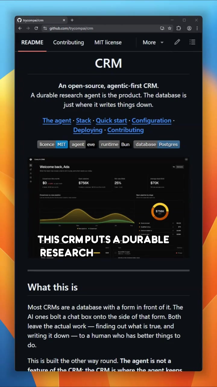 This CRM puts a durable research agent at the center, with the databa...