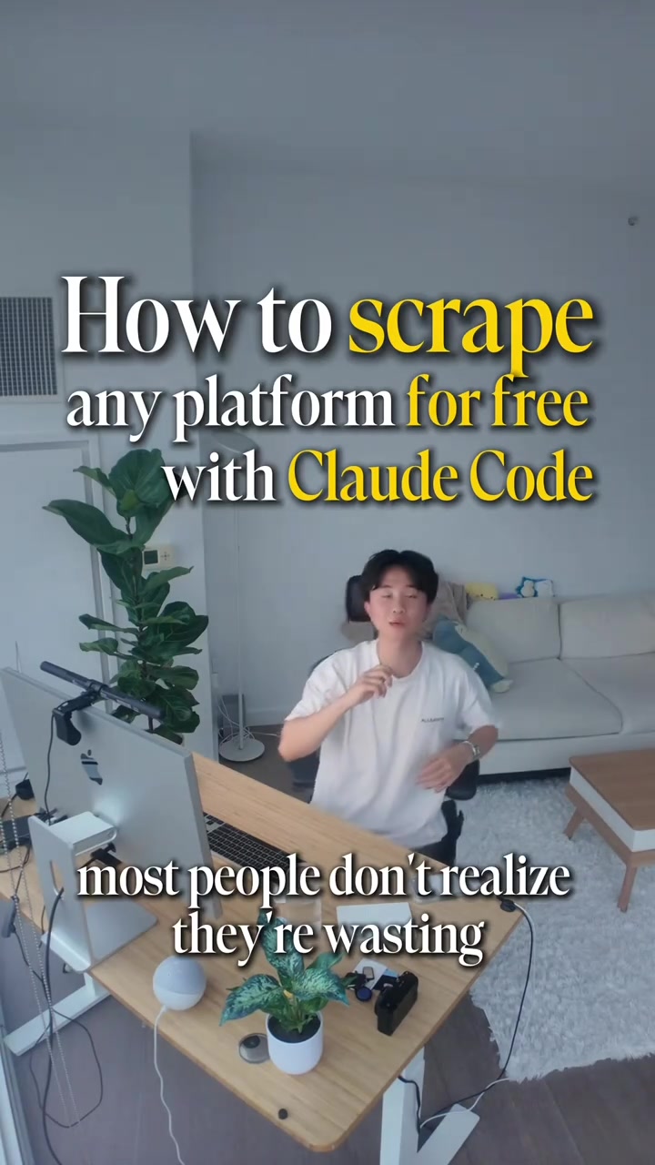How to scrape any platform for free with Claude Code #ai #tech 